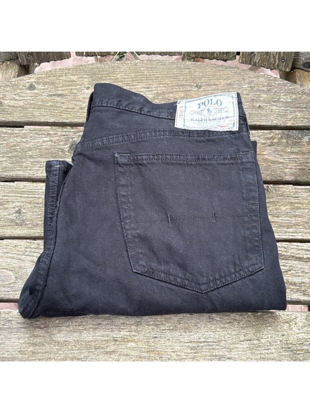 Polo Ralph Lauren 867 Classic Jeans Mens 36x30 Hudson Black Straight Leg Denim